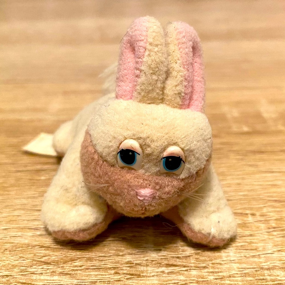 Vintage 2.5" Pound Bunny Plush 1996 Lewis Galoob mini Beige Brown stuffed rabbit